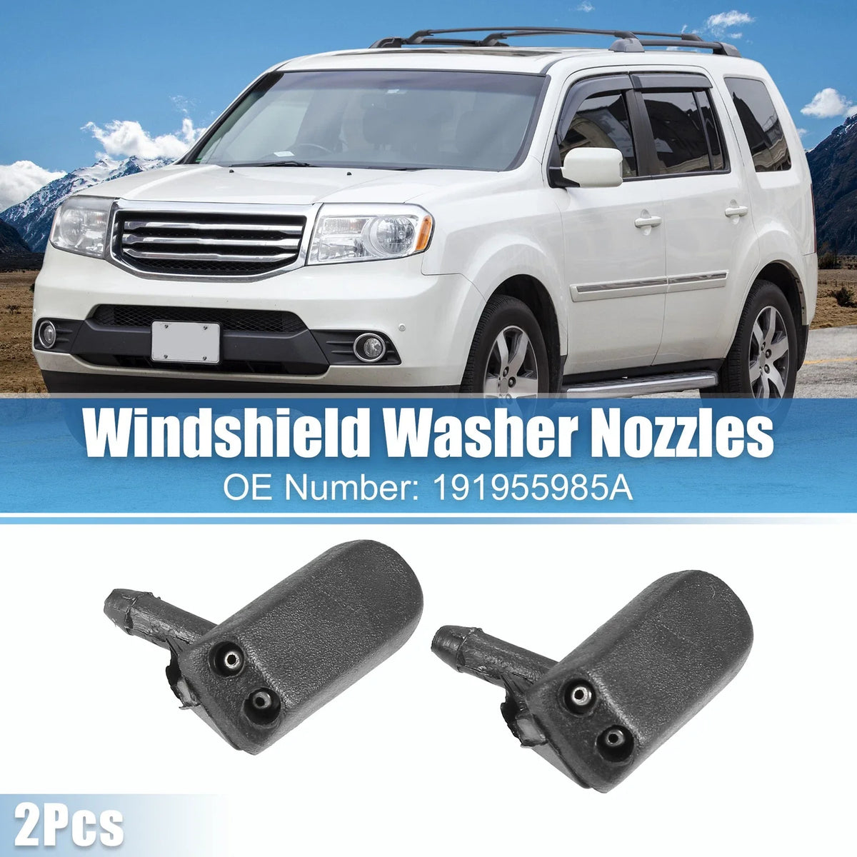2pcs Windshield Wiper Washer Nozzle Spray Jet for Volkswagen (1910–2023)