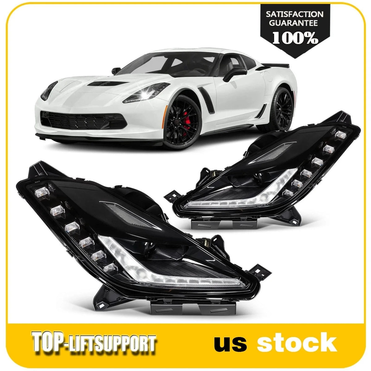 HID Xenon LED Headlights Assembly for Chevy Corvette C7 (2014–2019)
