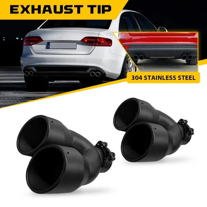 Dual Pipe Exhaust Tips 2X 2.5" OD 8.5" Long with 7" Outlet