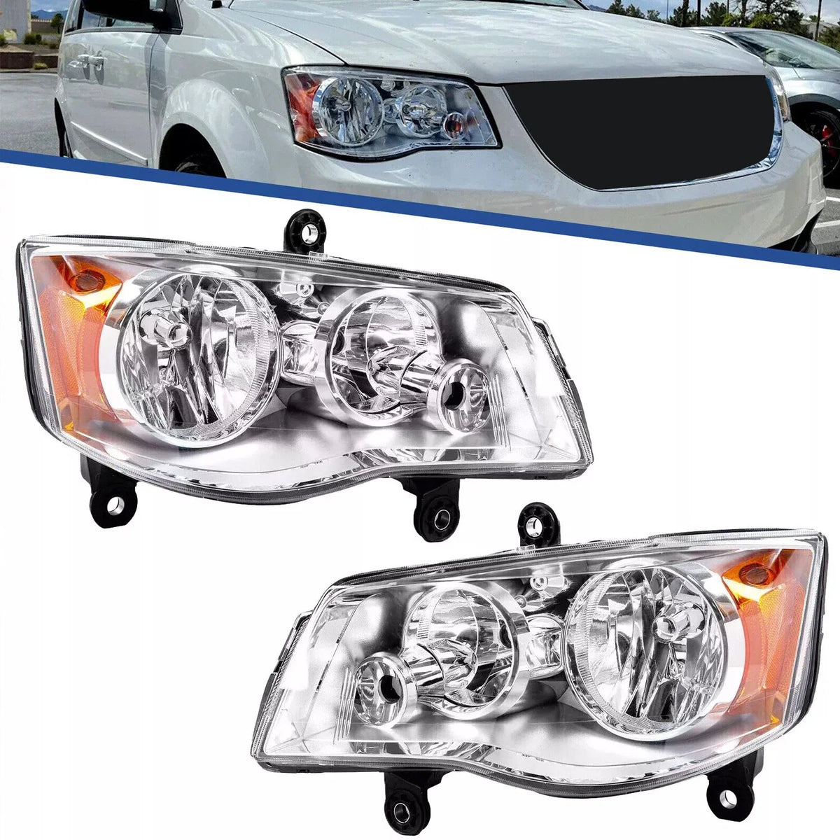 Headlight Set for Town & Country 2008-2016 & Grand Caravan 2011-2019