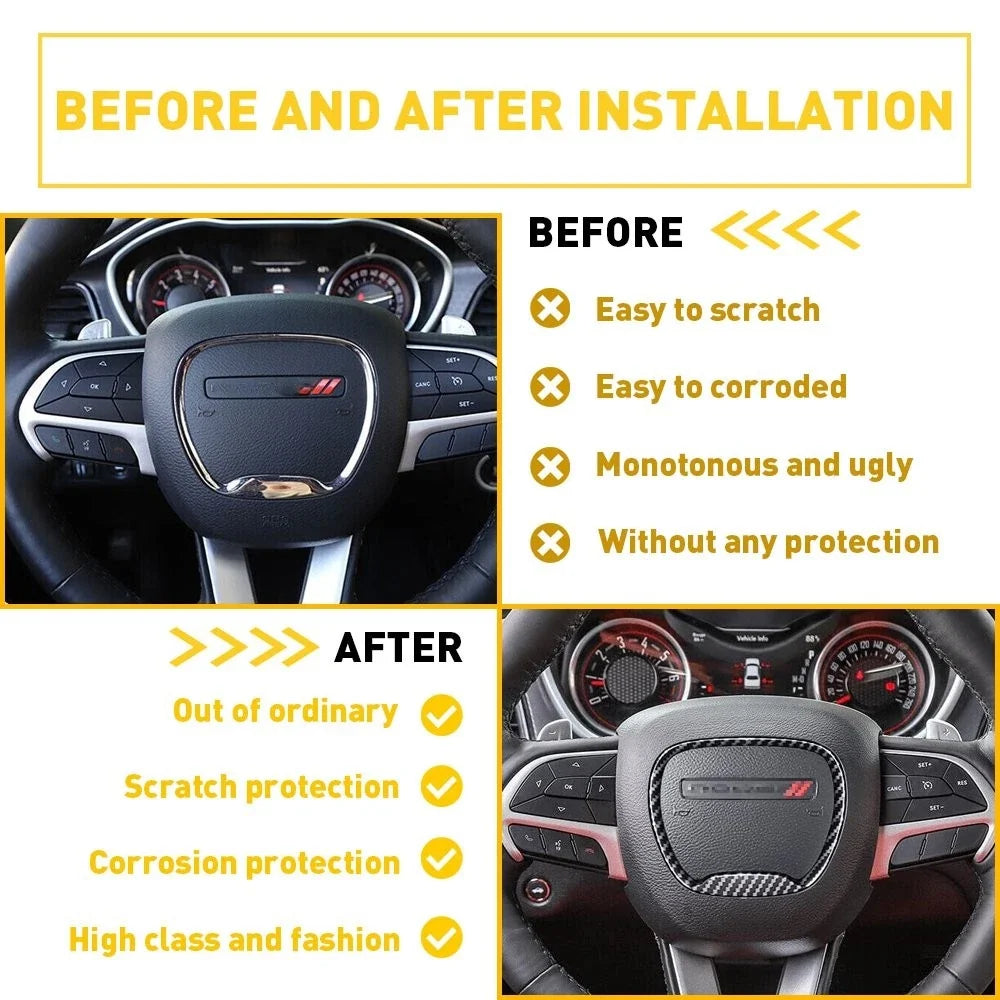 Trim Cover for Steering Wheel - Dodge Challenger Charger Durango 2015-2023