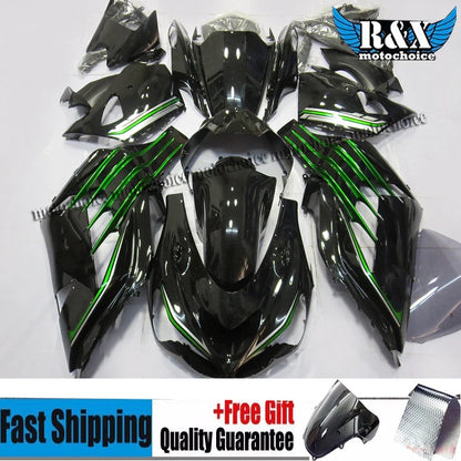 ABS Injection Fairing Kit for Kawasaki ZX14R Ninja 2012-2019 - Green/Black