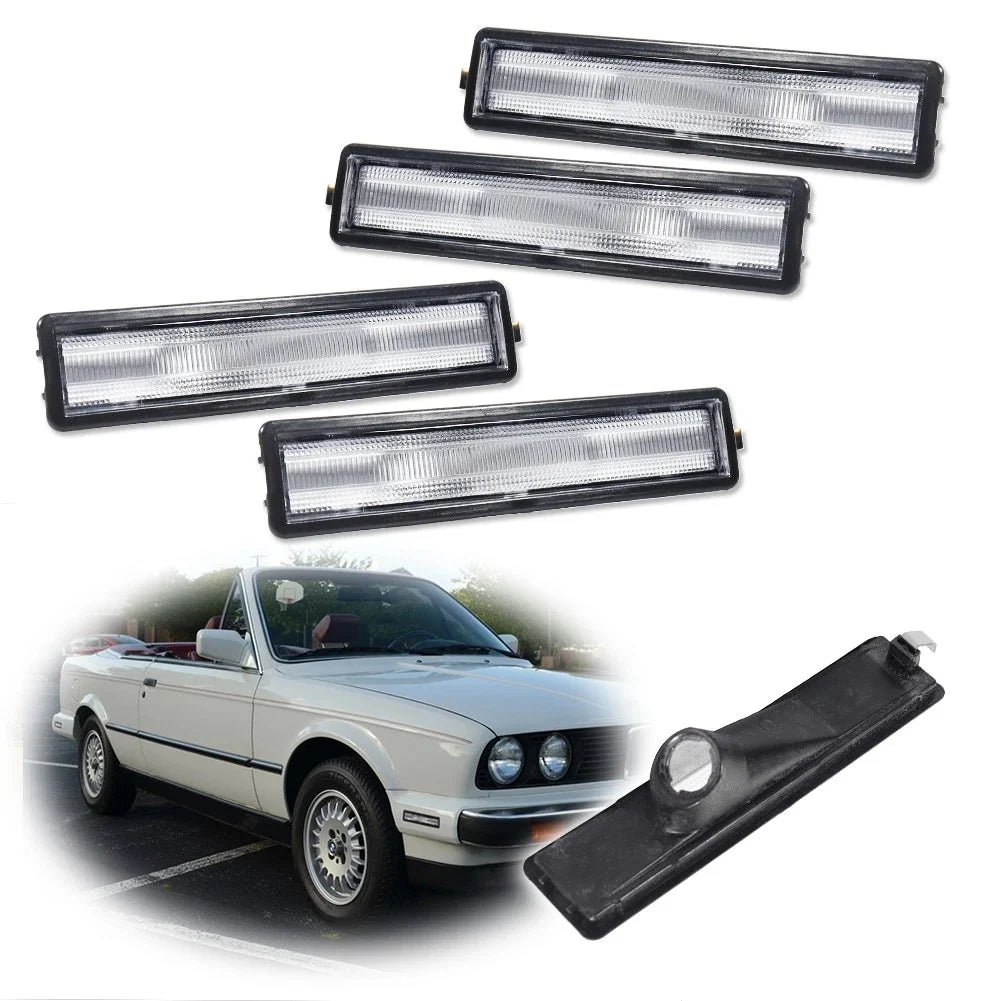 Set of 4 Clear Side Marker Lights for BMW E30, E34, E32