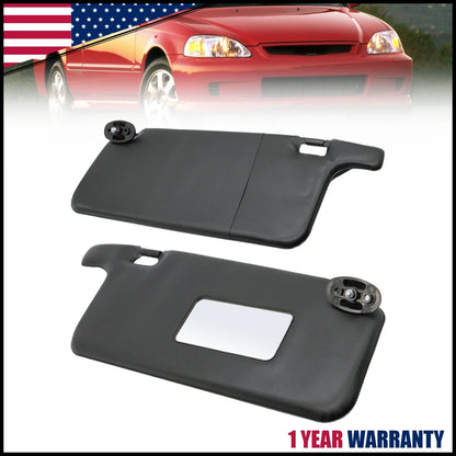 Makeup Mirror Sun Visor Pair for Honda Civic 1996-2001