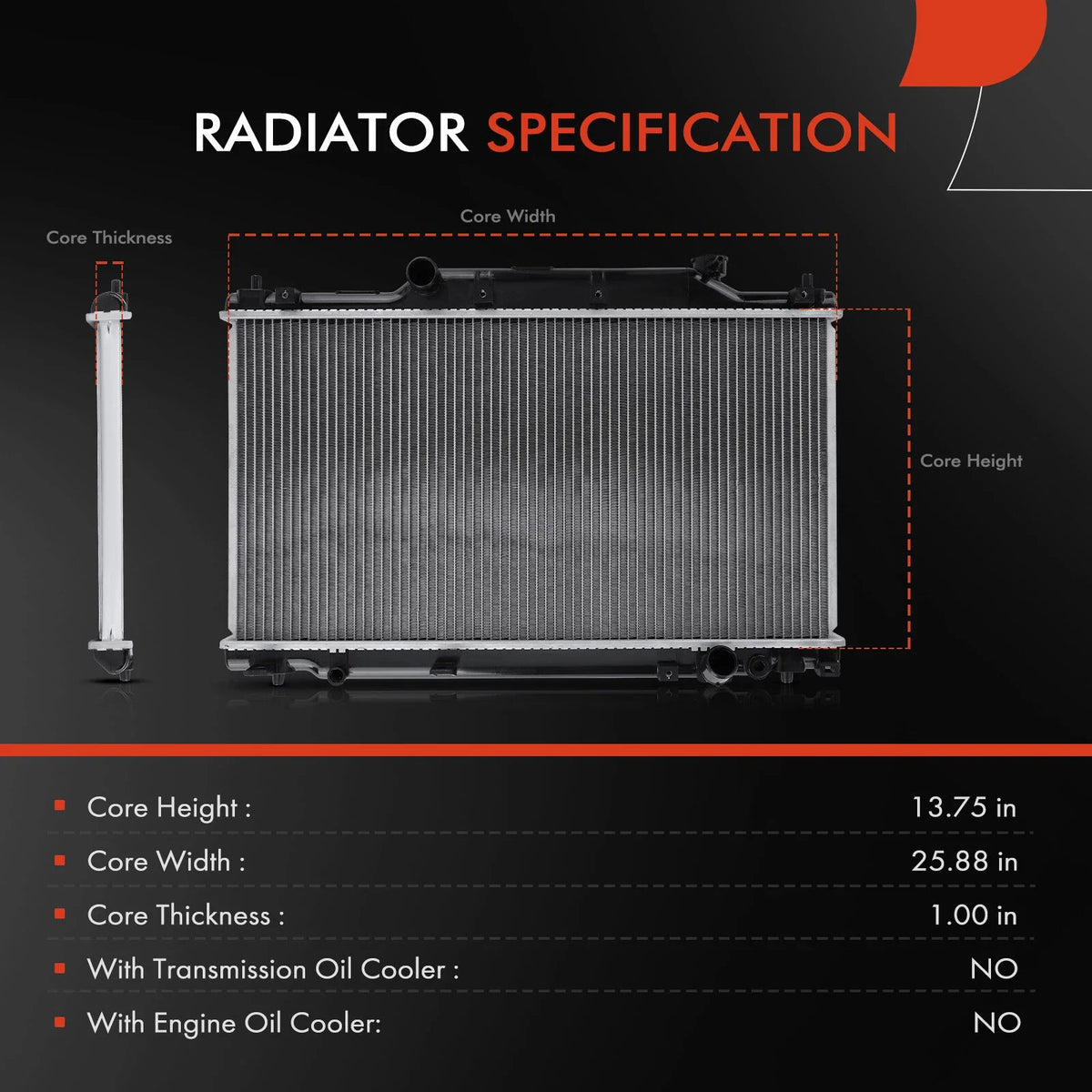 Aluminum Construction Radiator for Honda Civic 2002-2005