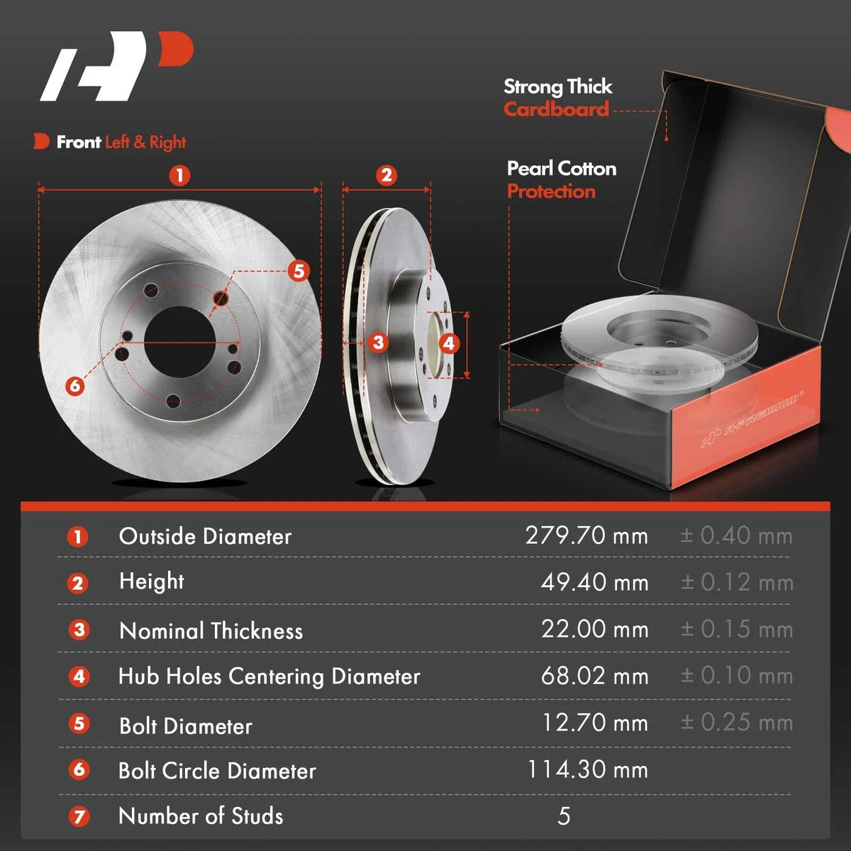Front Brake Pads and Rotors Set for Nissan Maxima