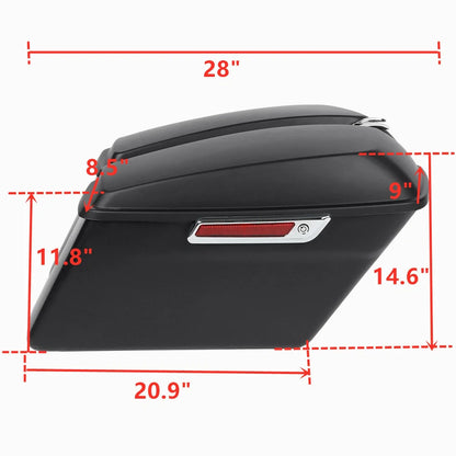 Matte Finish Saddle Bags with Conversion Brackets for Harley Softail 1984-2017