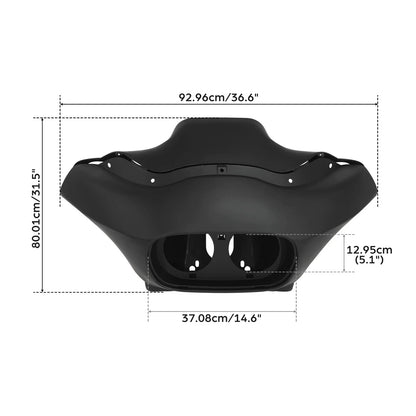LED Headlight - Matt Black Inner Outer Fairing for Harley FLTR 1998-2013