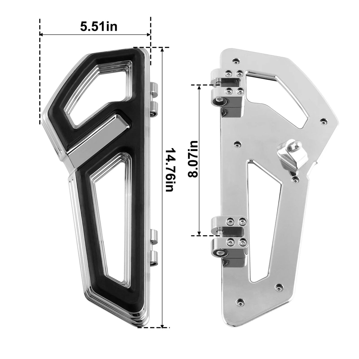 Chrome Driver Footboard with Bracket for 2014-2023 Harley Touring