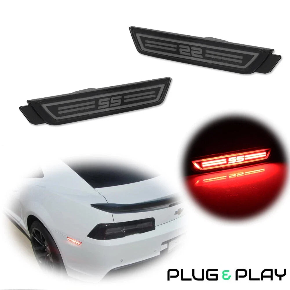 LED Rear Bumper Reflector Side Marker Lights for Chevrolet Camaro (2010–2015)