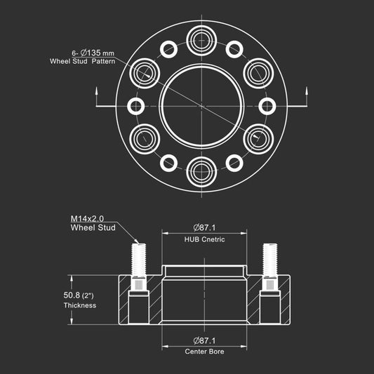 Set of 4 Hubcentric 2 Inch Wheel Spacers for Ford F150 Expedition Navigator (2004–2023)