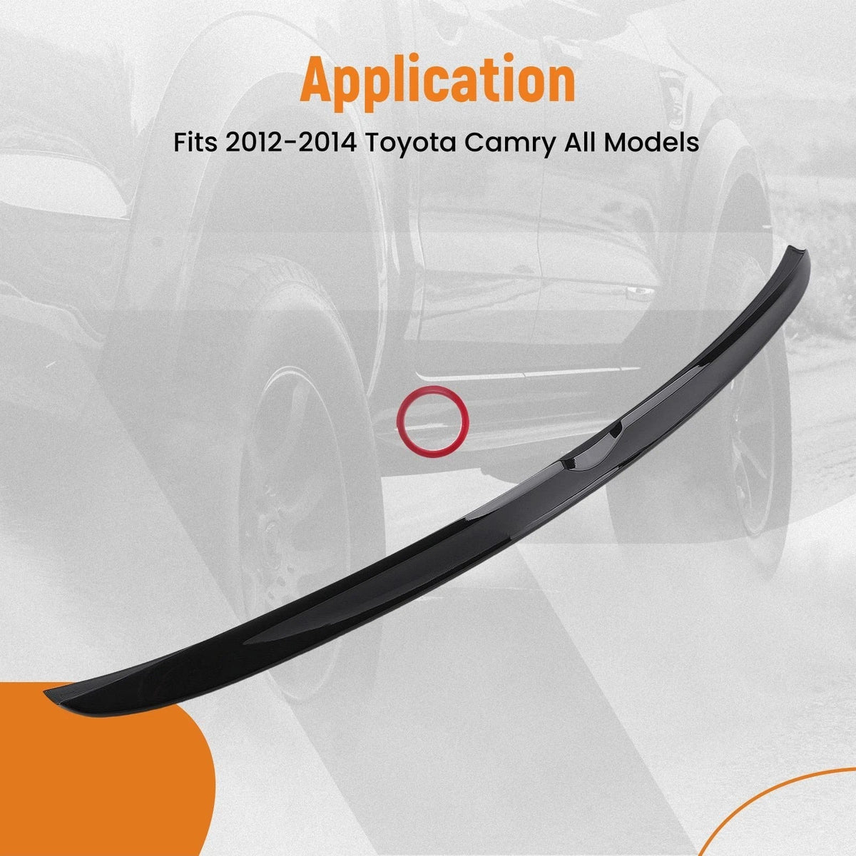 Trunk Lip Spoiler Wing for Toyota Camry (2012–2014) ABS Black