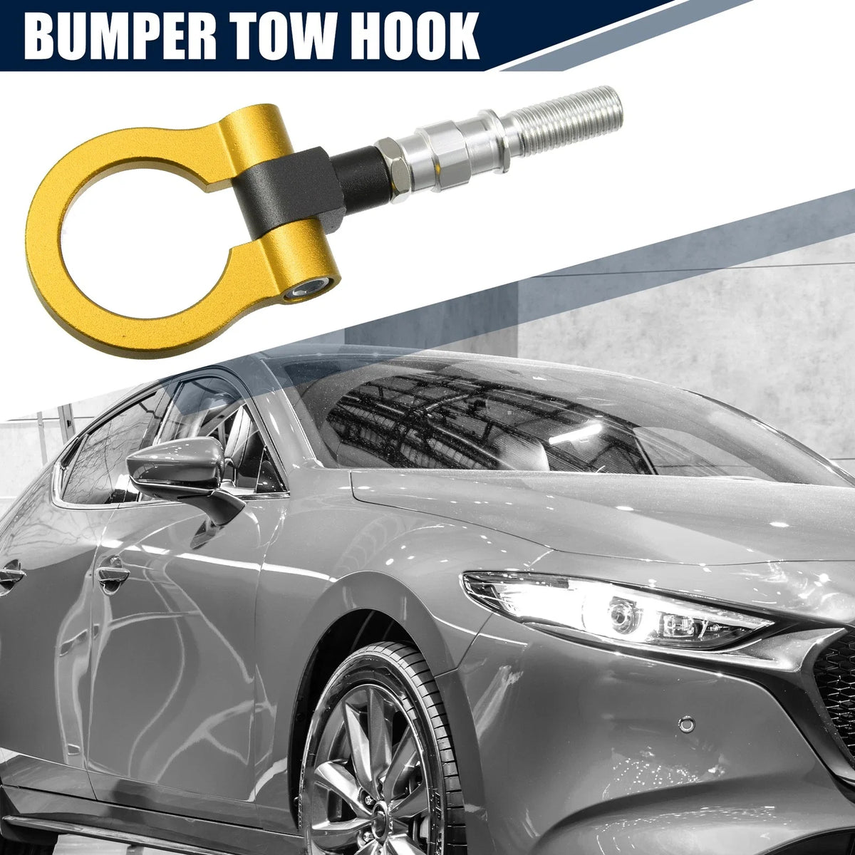 Tow Hook Screw for Mazda 3 (2004–2023) - Gold Tone Round Bumper Ring
