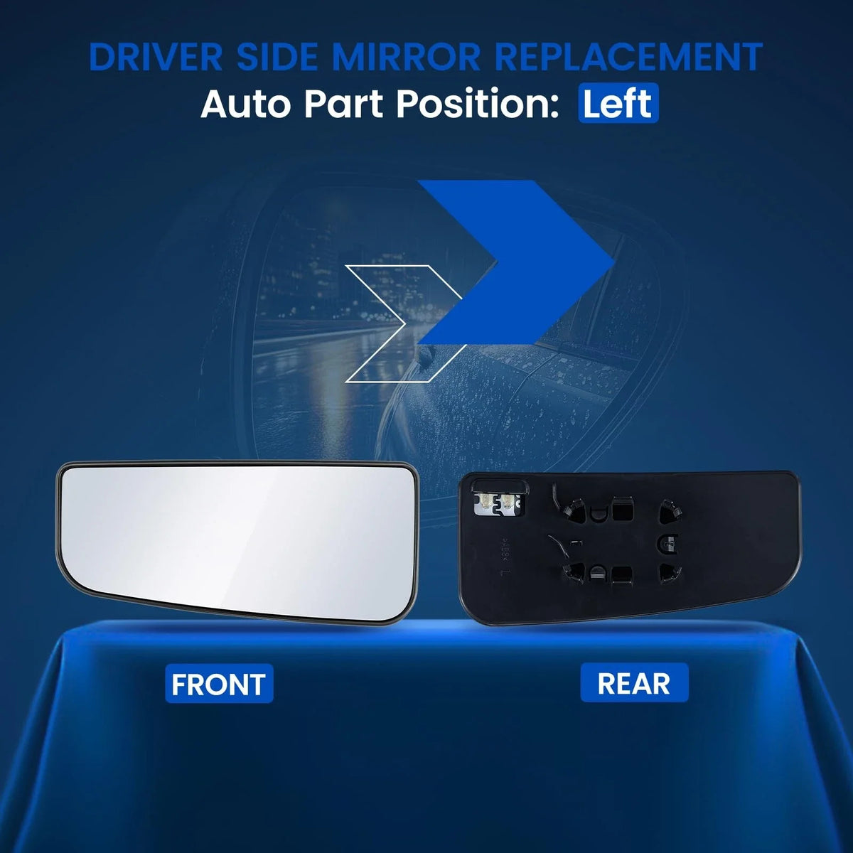 Heated Left Lower Tow Mirror Glass for Ford F-150 (2015–2021) & F-450/F-550 (2017–2019)