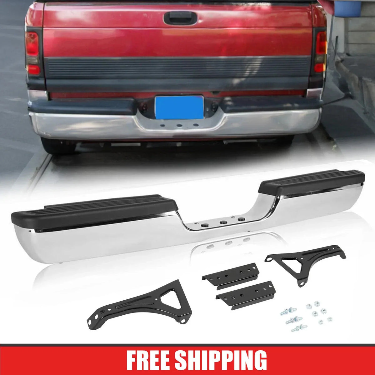 Chrome Rear Bumper Assembly for RAM 1500/2500/3500 (1994-2002)
