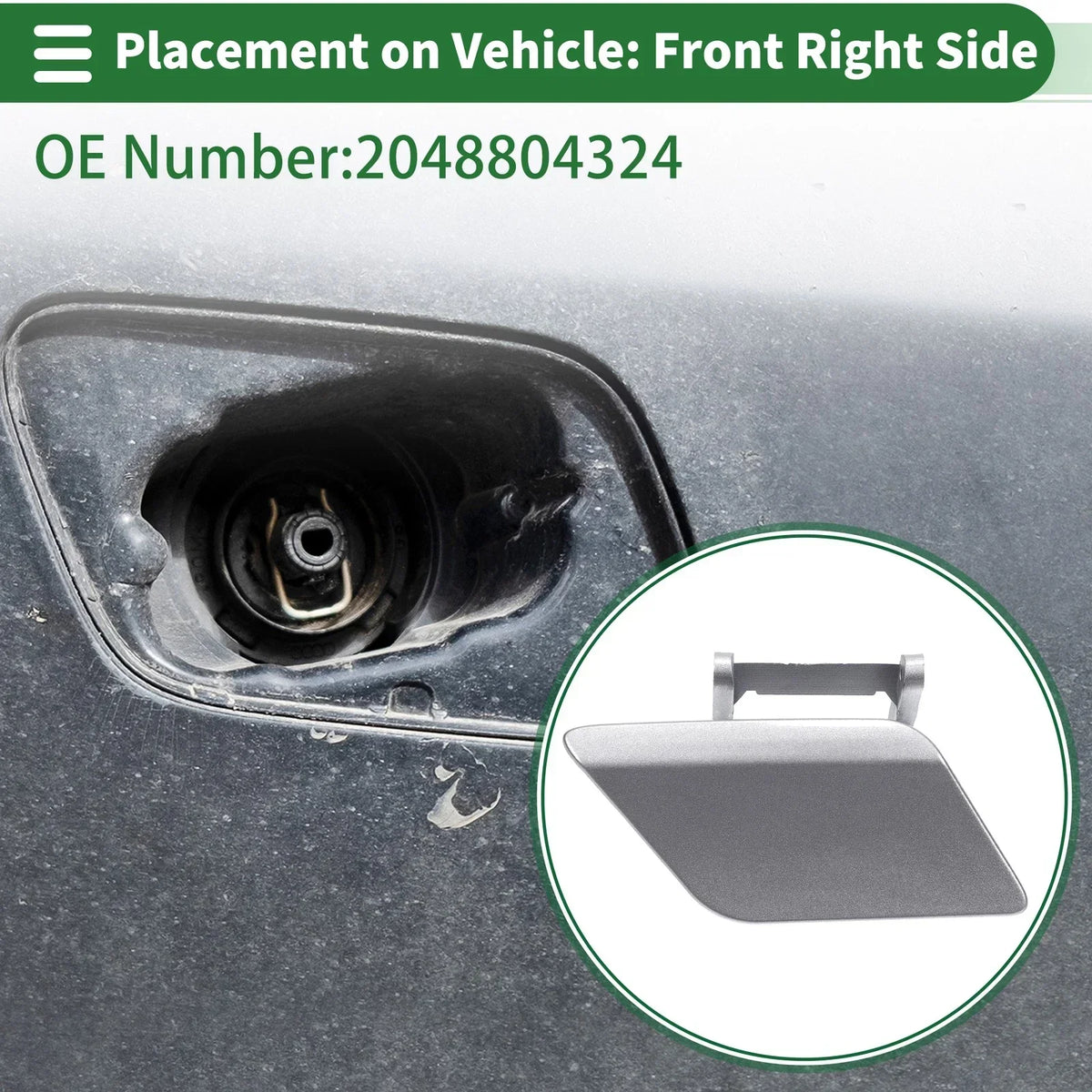 Front Right Headlight Washer Nozzle Cover for Mercedes-Benz Vehicles