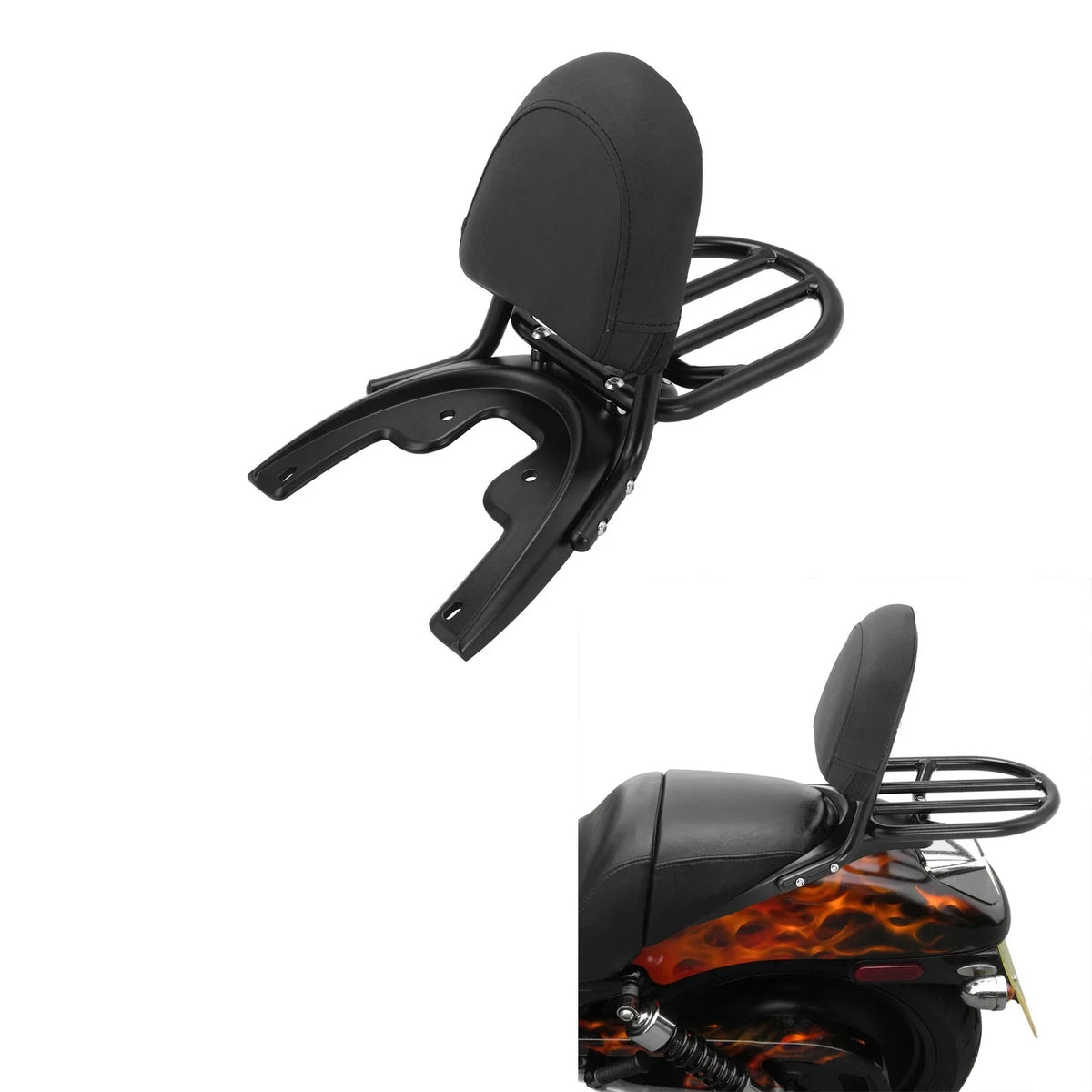 Sissy Bar with Rack Baseplate Backrest for Harley VRSCA VRSCB VRSCD 2002-2006