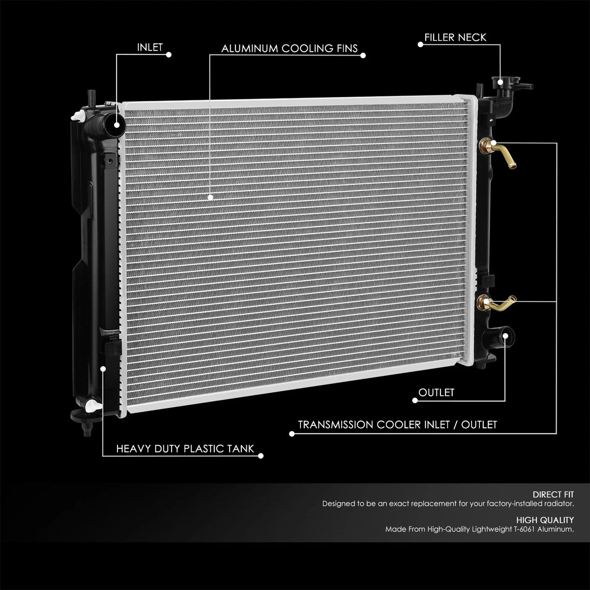 Radiator Assembly for Scion tC (2005–2010) DPI 2776 Aluminum Core
