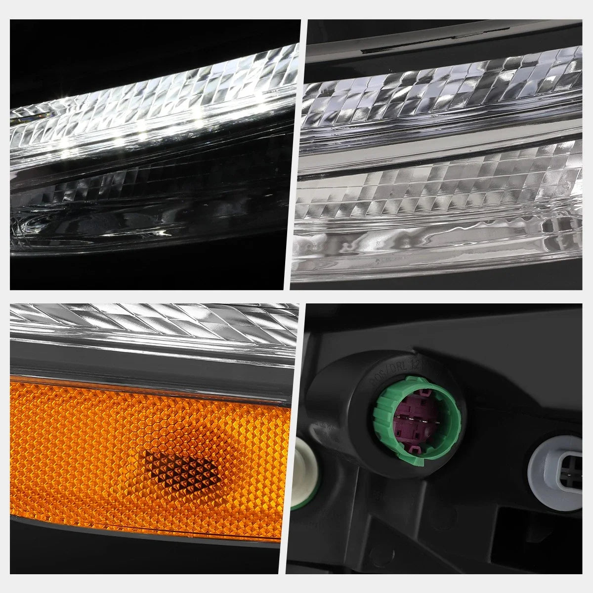 LED DRL Turn Signal Parking Light, Chrome Housing for Cherokee 2014-2018