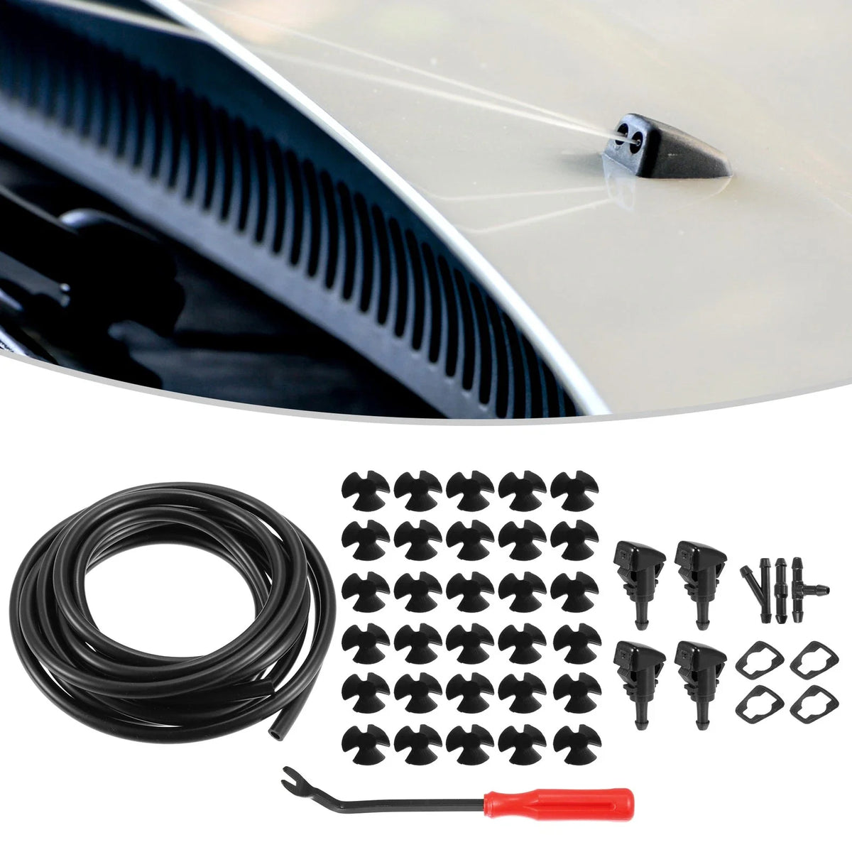 Set of 2 Front Windshield Washer Nozzle Kit for Dodge Avenger (2008–2014)