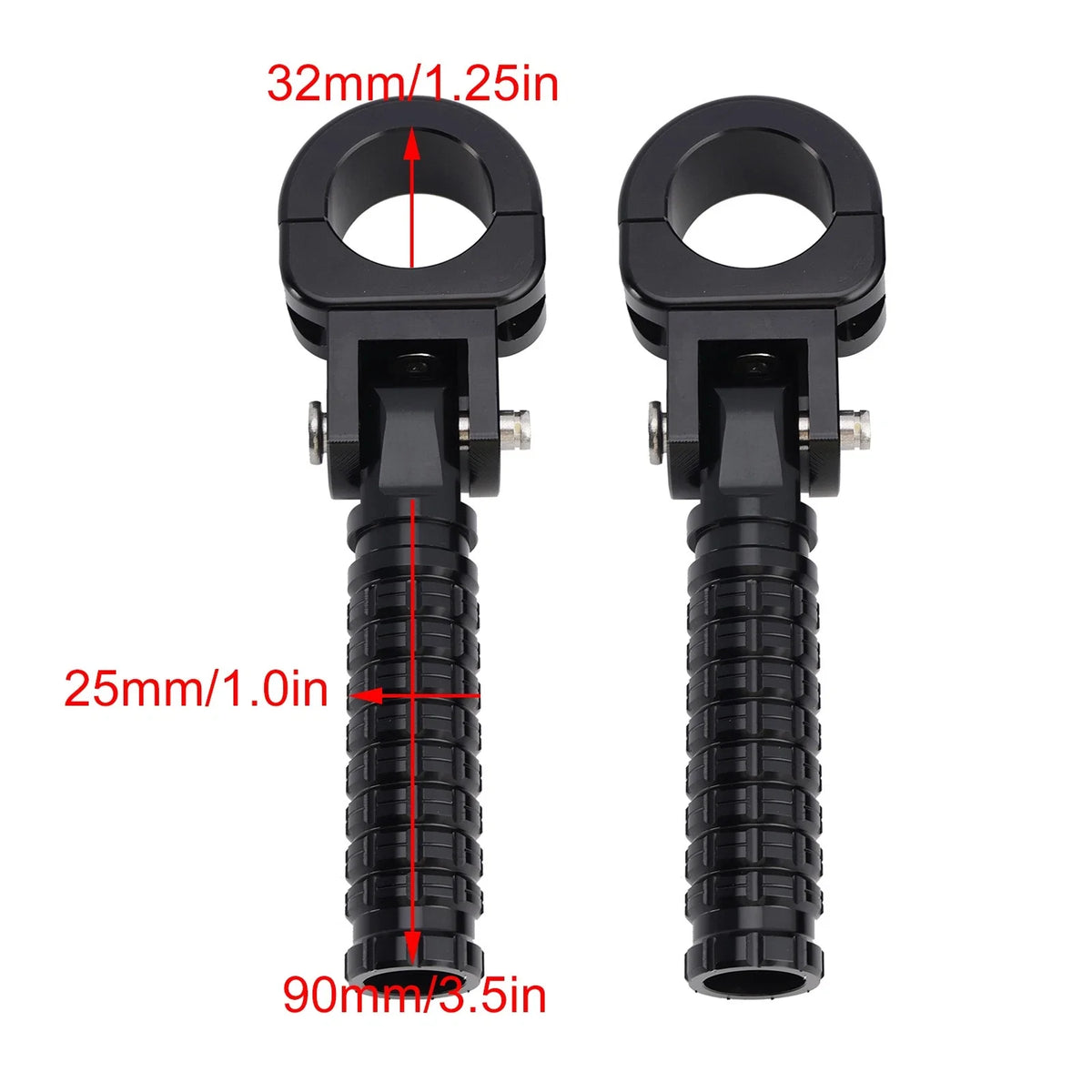 Universal Front Footrests Foot Pegs for Motorcycle 1.25" Bars