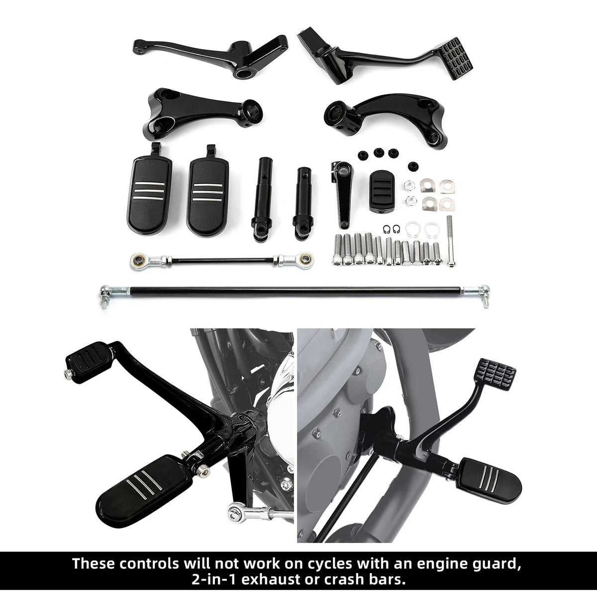 Linkage Levers for Forward Control Pegs - Black for Harley Sportster 2004-2013