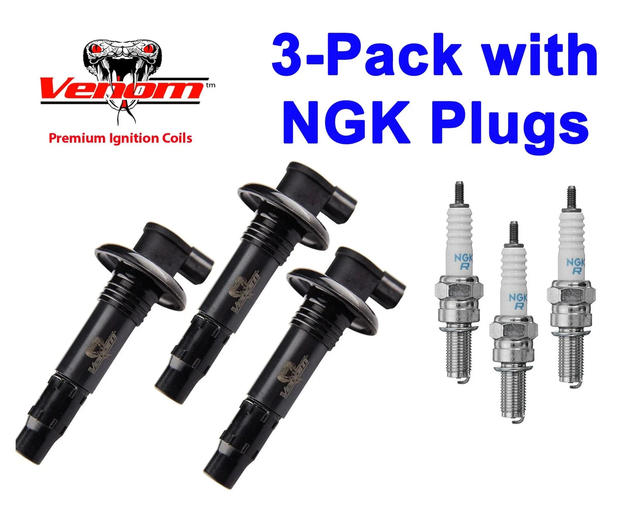 3-Pack Ignition Coil & Spark Plug for SeaDoo 130 155 185 215 255 260 4-TEC