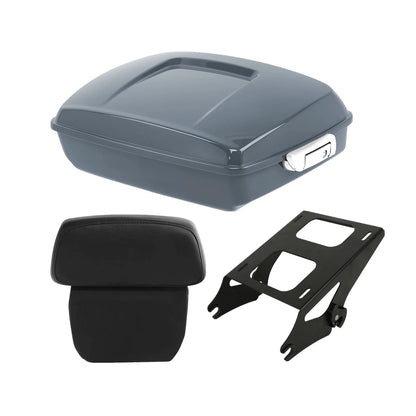 Trunk Backrest Pad Mount Rack - Gray for Harley Touring 2014-2023