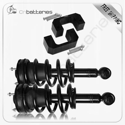 Front Leveling Kit 2.5" & 2X Struts for GMC Sierra Chevrolet Silverado 1500