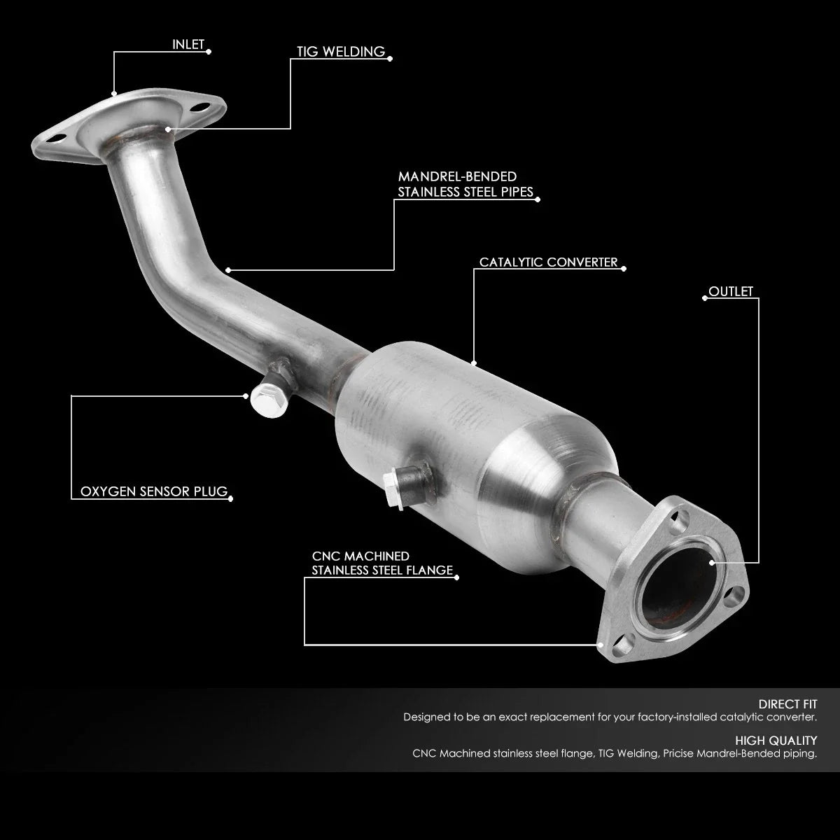 OE Style Rear Catalytic Converter Manifold Assembly for Honda CR-V (2002–2006)