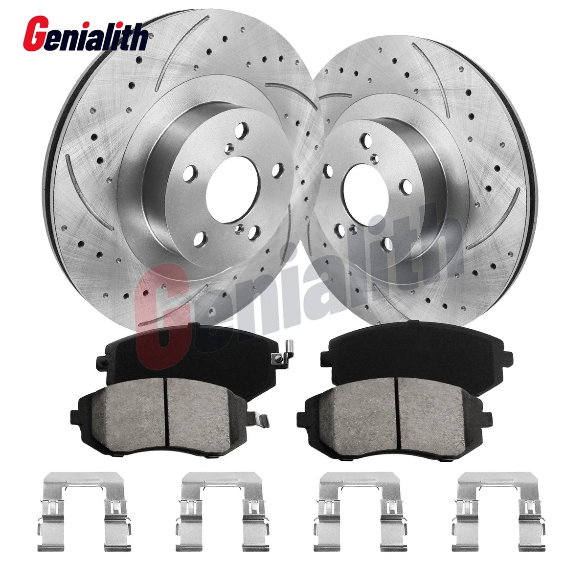 Drilled & Slotted Rotors with Front Brake Pads for Legacy Outback 2002-2005