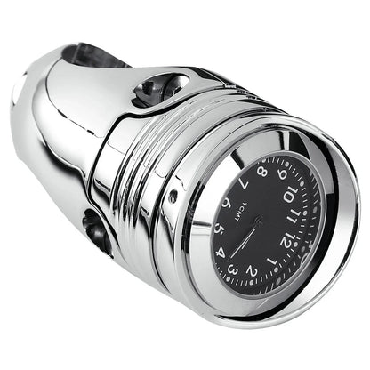 Chrome Clock for Handlebar Mount on Harley Dyna (1991–2023)
