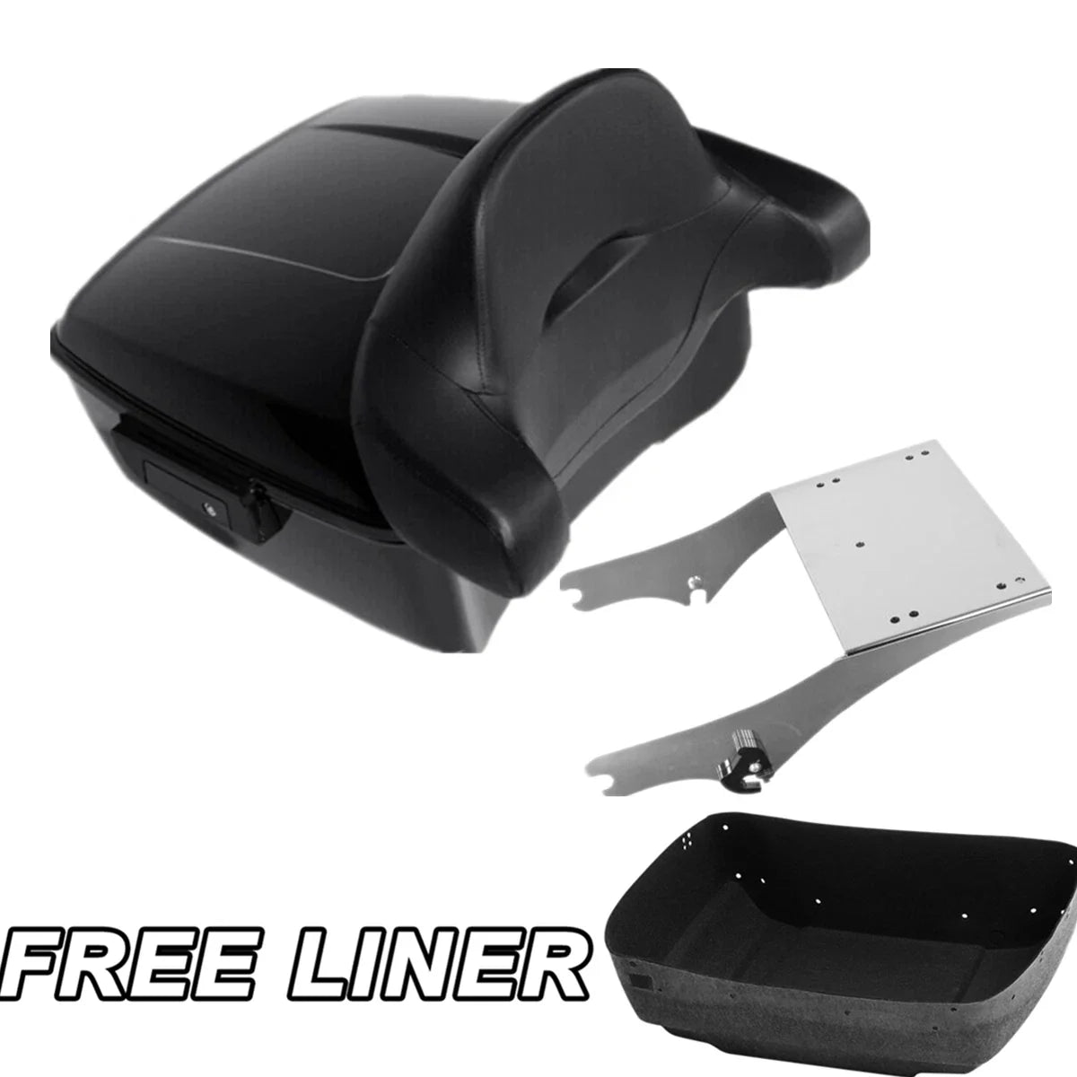 Trunk Backrest Pad Mount Rack for Harley Touring 1997-2008