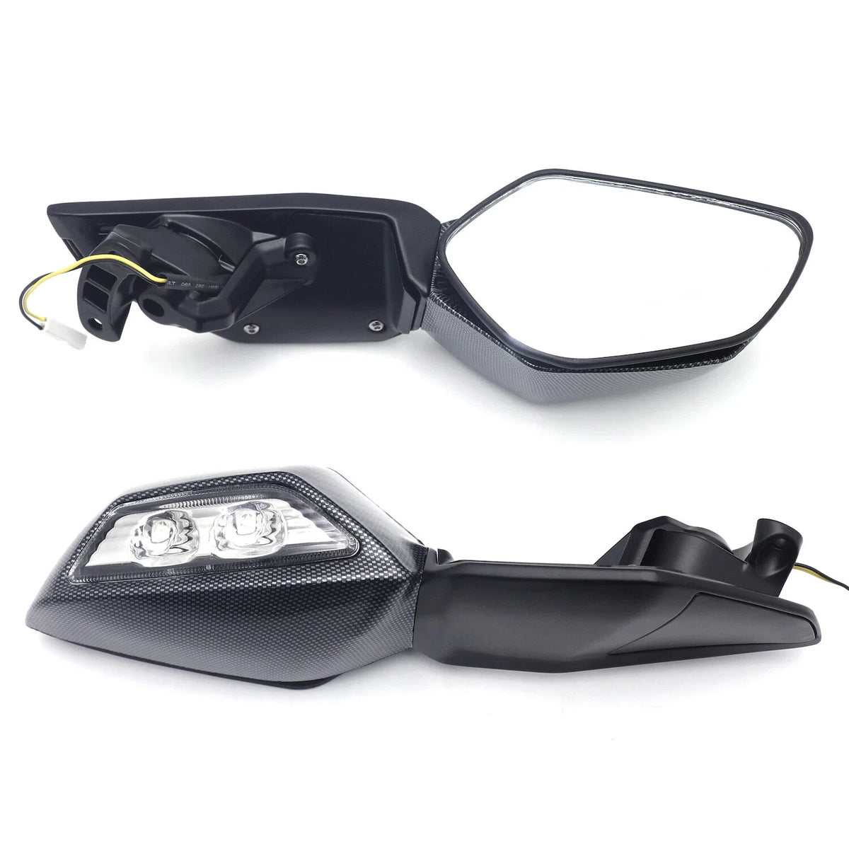 LED Indicators Rearview Mirrors in Carbon Fiber for Kawasaki Ninja 2016-2021