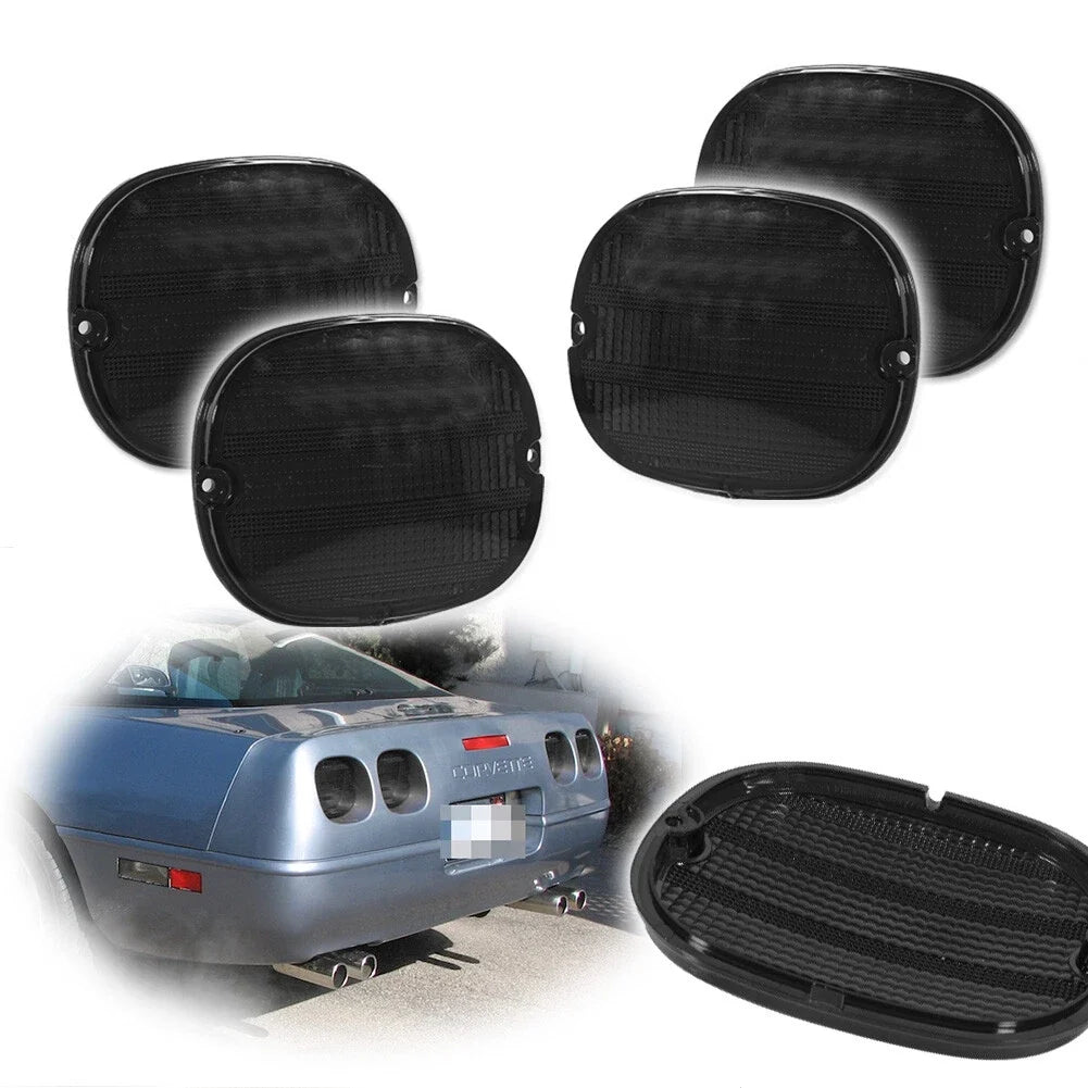 Set of 4 Smoked Tail Light Lenses for Chevy Corvette C4 (1990–1996)