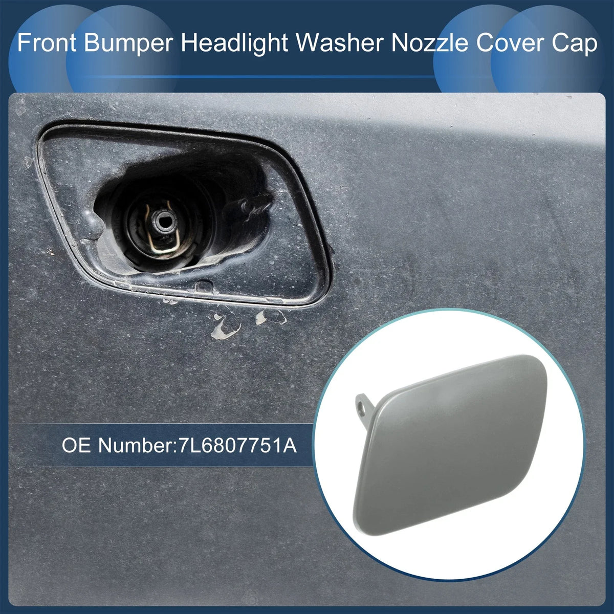 Front Left Washer Nozzle Cover Cap for Volkswagen Touareg (2002–2006)