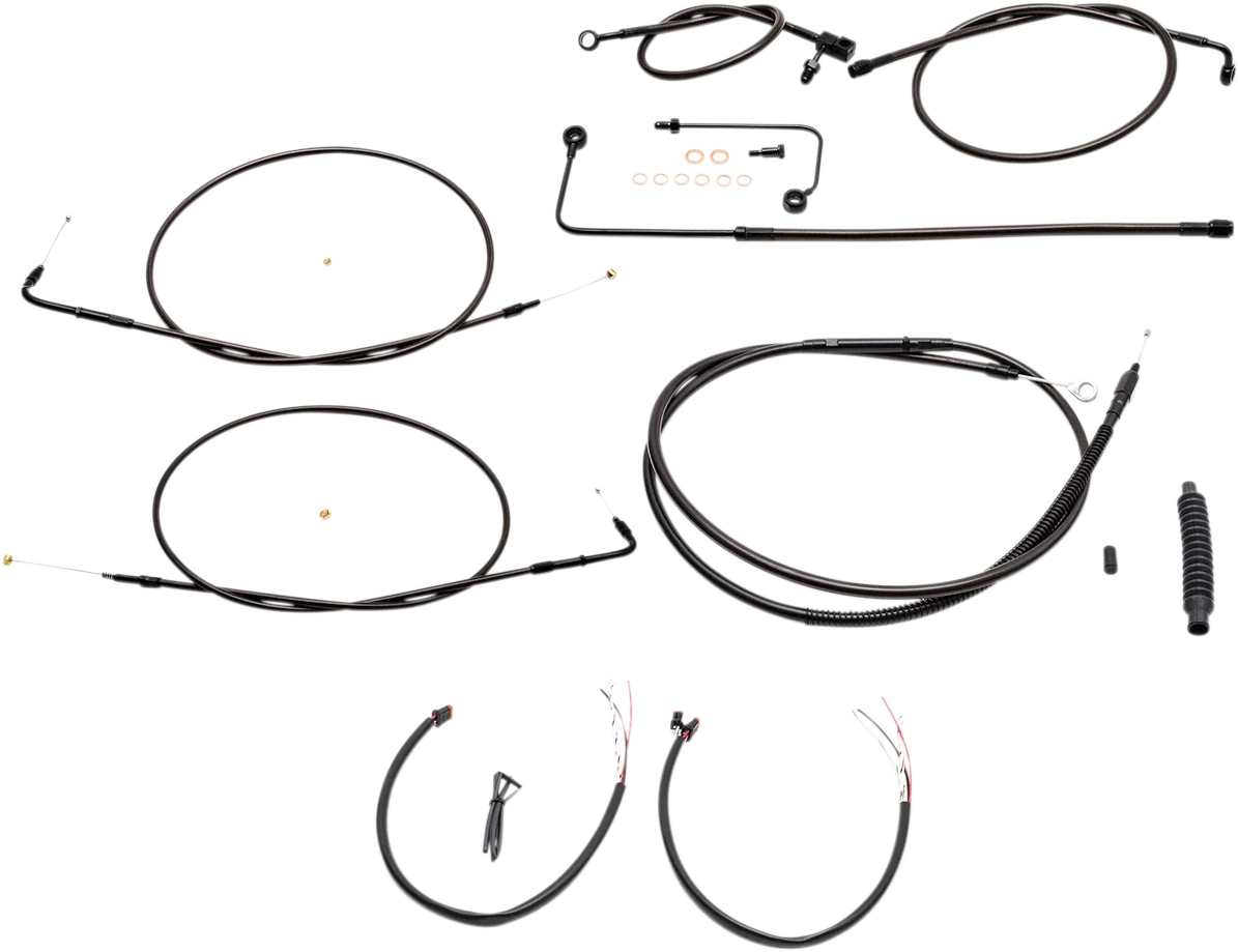 Complete Braided Cable Kit for Harley-Davidson FLS (2015) - 15"-17" Handlebars