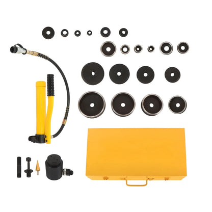 10 Dies Hydraulic Knockout Punch Driver Tool Kit 15 Ton 1/2" to 4