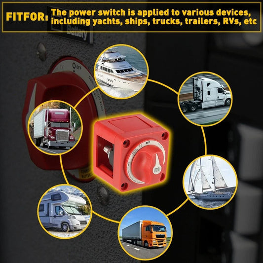 Dual Battery Selector Switch for Marine Boat 6007 (4 Position, Red)