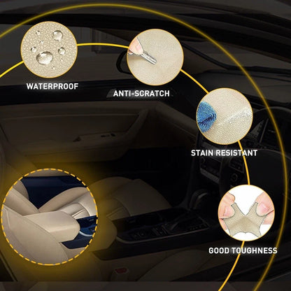 Beige Leather Armrest Cover Console Lid Skin for Hyundai Sonata 2015-2019