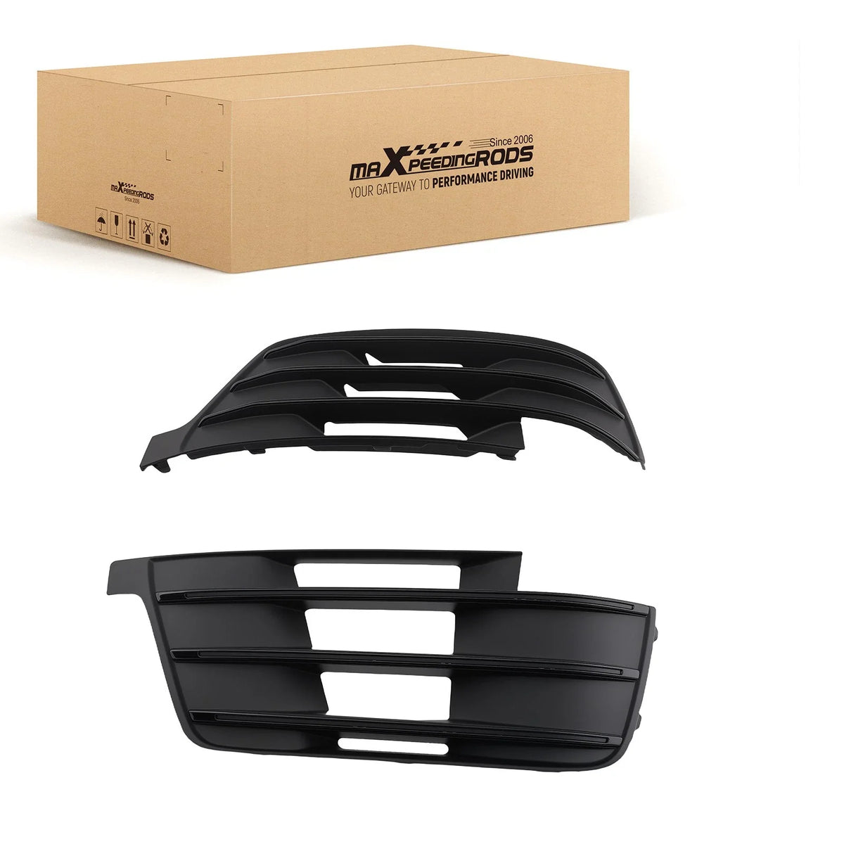 Pair Front Bumper Fog Light Grille for Audi Q7 S-Line (2016–2019)