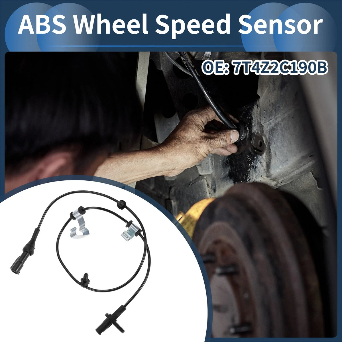 ABS Wheel Speed Sensor No. 7T4Z2C190B for Ford Edge (2007–2014) AWD Rear Right
