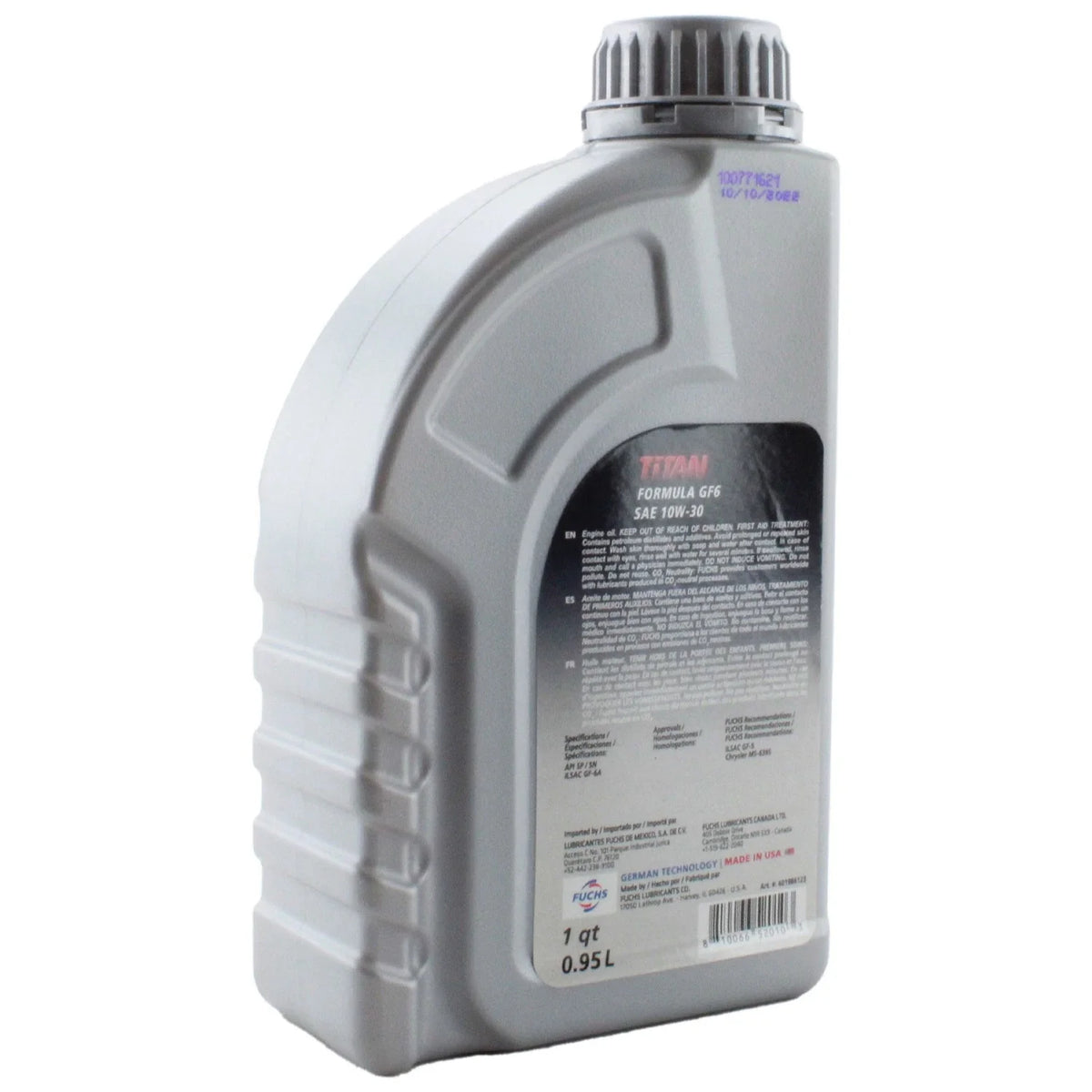 Engine Oil 1 Quart Fuchs Titan Formula GF-6 SAE 5W-30 for Chrysler 2020-2023