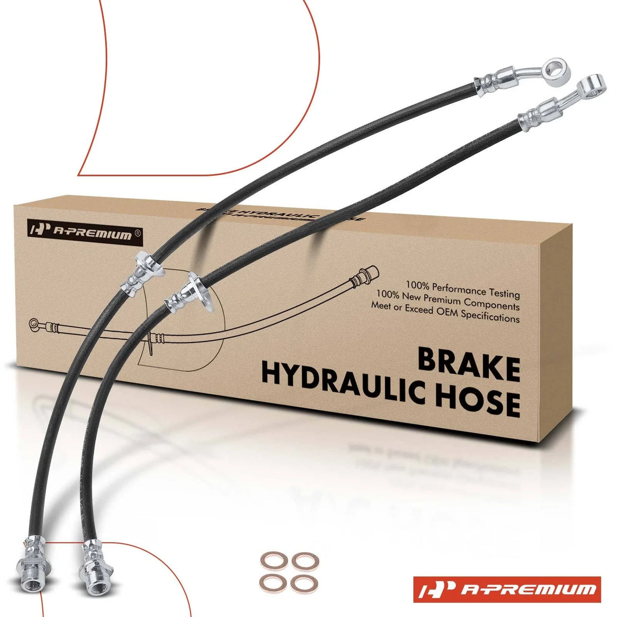 2X Front Brake Hydraulic Hose for Honda Civic (2016–2021)
