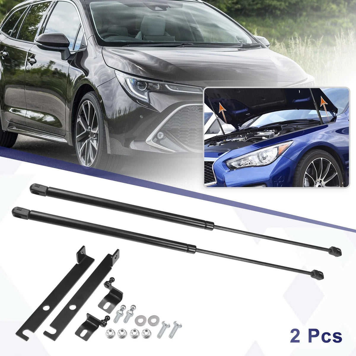 2 Pcs Front Hood Lift Supports Struts for Toyota Corolla E210 (2018–2020)