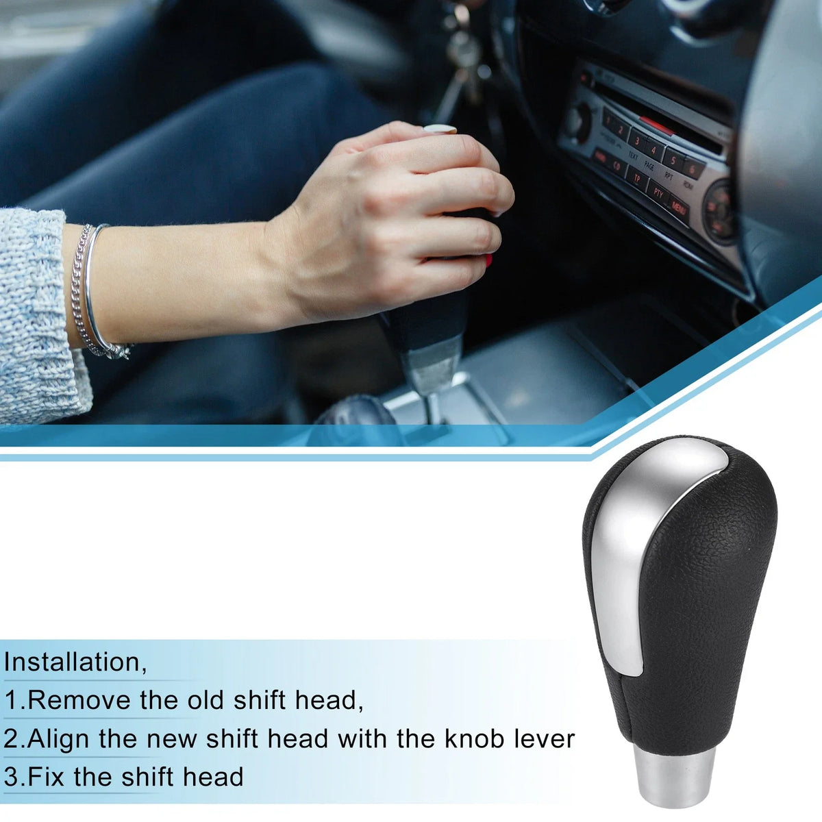 Automatic Transmission Gear Shift Knob for Mazda 3 (2009–2016) Matte Silver