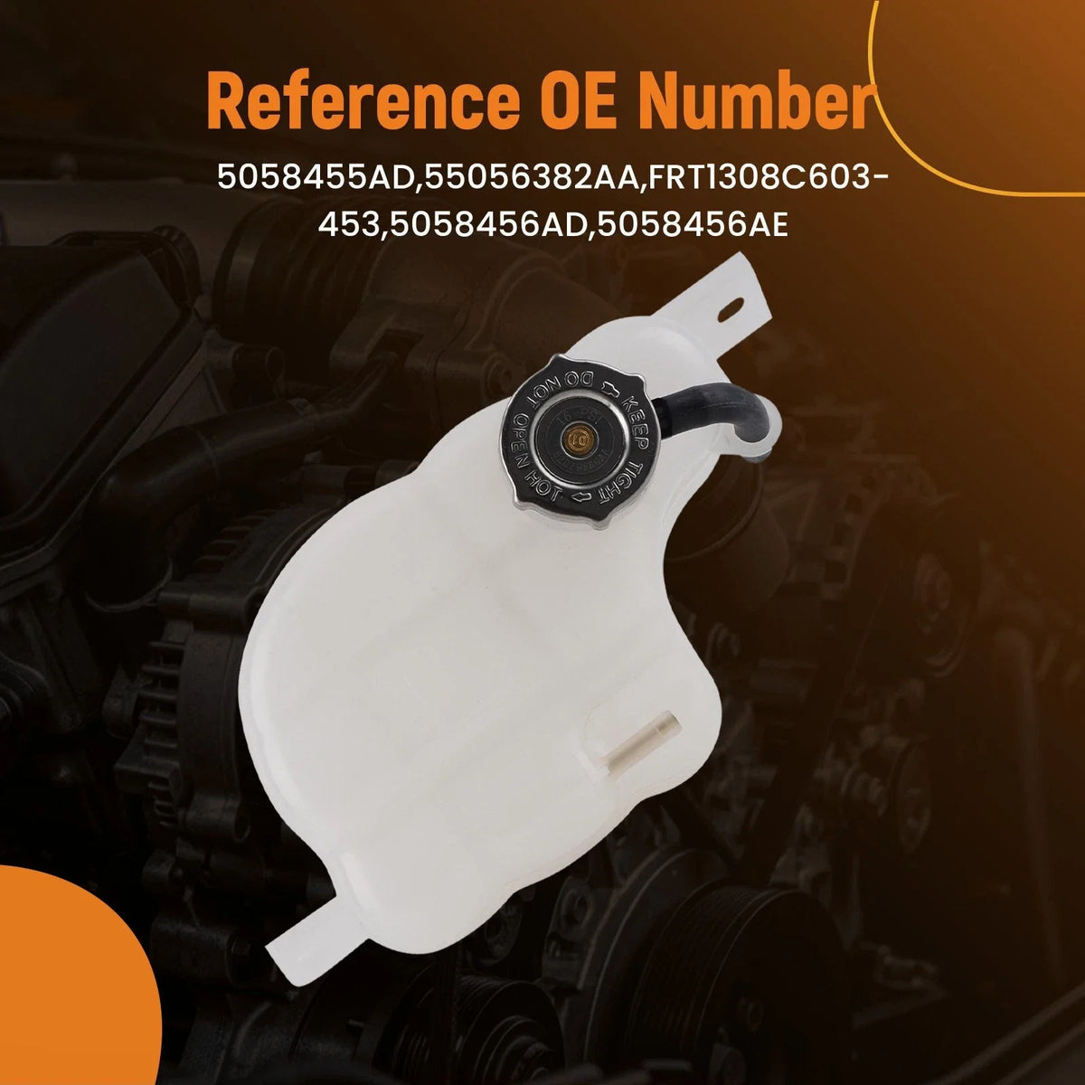 Coolant Bottle Tank for Dodge Journey (2009–2019) FRT1308C603-453 w/ Cap