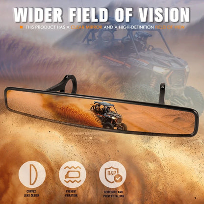 Rearview Mirror for UTV with Clamp - Universal Roll Cage (Irregular Convex)