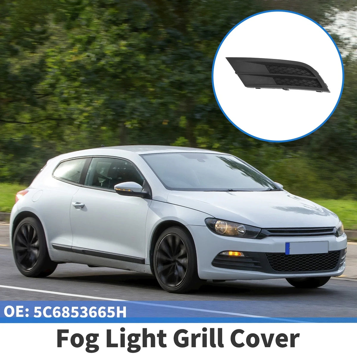 1pc Fog Light Grill for Volkswagen Jetta (2015–2018) No.5C6853665H