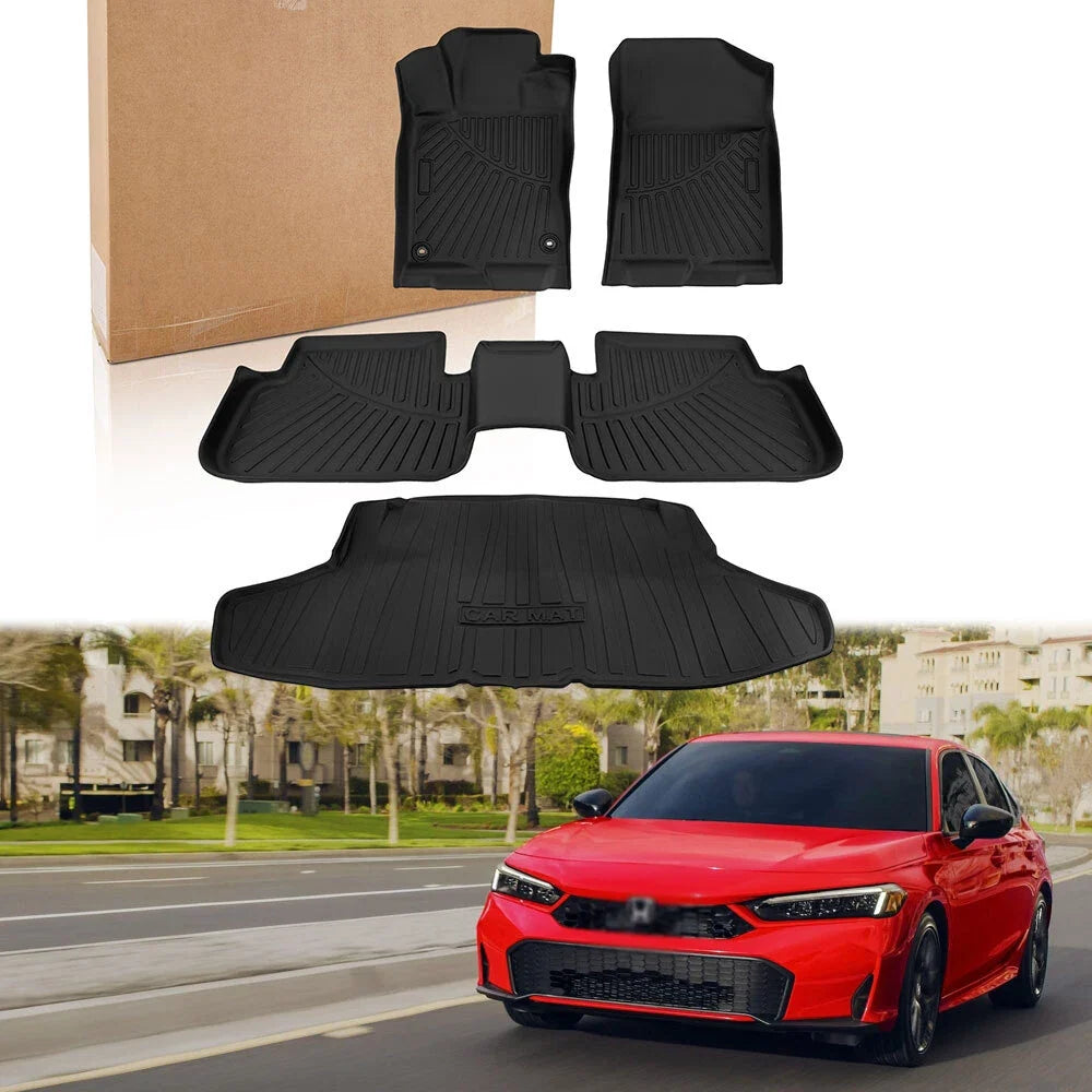 Set of 4 All Weather Floor Mats & Cargo Liner for Honda Civic Sedan (2022–2025)